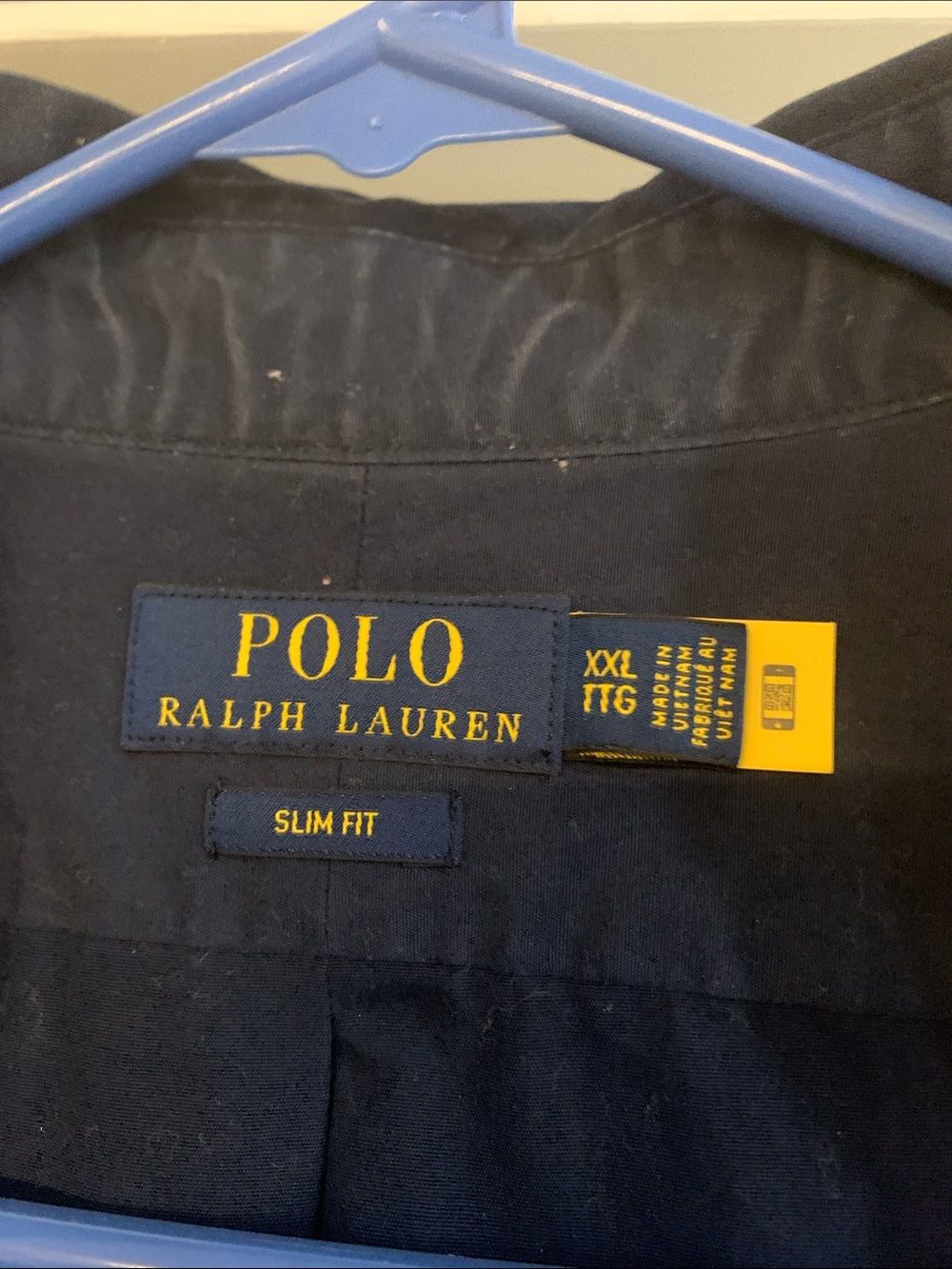 Polo by Ralph Lauren Navy Blue Shirt with Yellow Label